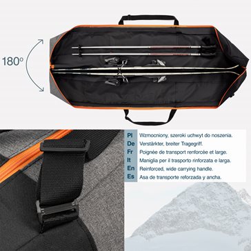 Zestaw PREMIUM pokrowiec na buty+narty czarno-niebieski 160/180cm