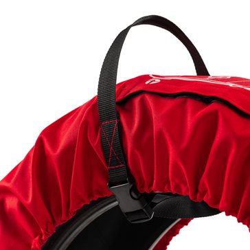 Uniwersalny zestaw 4 szt. pokrowców na koła zapasowe czerwony z klamrą