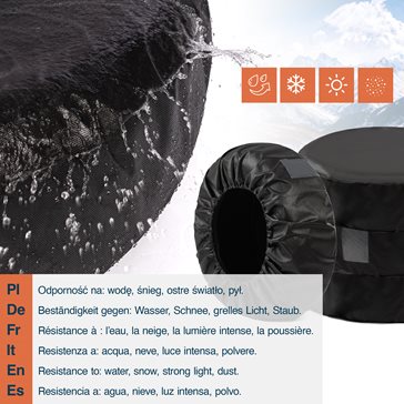 Zestaw 4 szt. pokrowców na koła zapasowe 20-23 cali