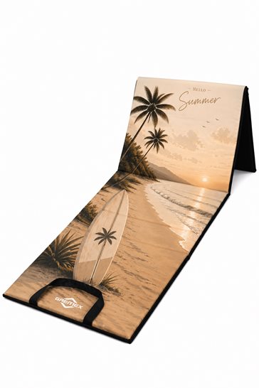 Mata plażowa rozpinana na kamieniste plaże 200x62cm wzór deska