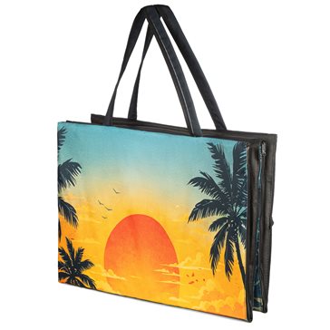 Mata plażowa rozpinana na kamieniste plaże 200x62cm wzór zachód słońca