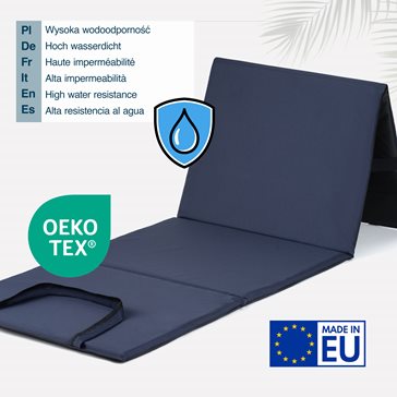 Mata plażowa rozpinana na kamieniste plaże 200x62cm wzór granatowy