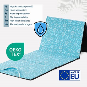 Mata plażowa rozpinana na kamieniste plaże 200x62cm wzór muszelki