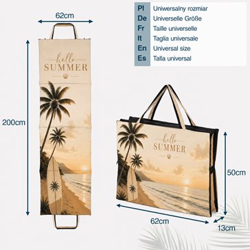 Mata plażowa rozpinana na kamieniste plaże 200x62cm wzór deska