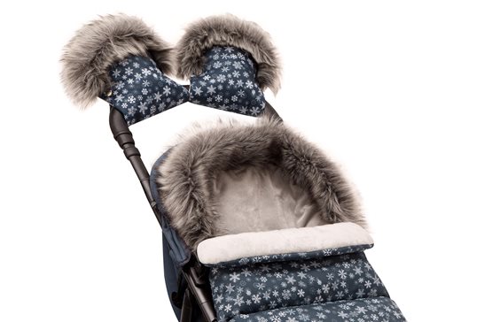 Śpiworek dla dziecka do wózka gondoli fotelika snieżynki+mufki